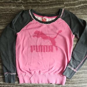 Puma pink and gray crew neck sweatshirt Size XS